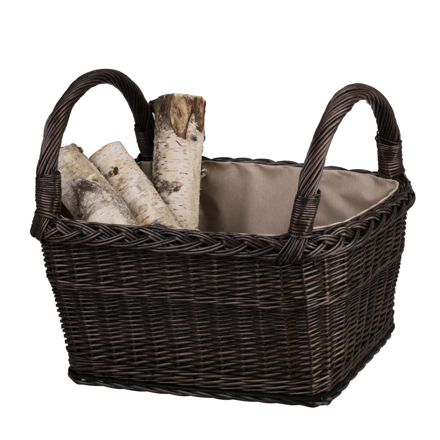 Cesta Portalegna da Interno in Vimini Porta Legna da Interni Fatto a Mano Cesta in Vimini per Legno Cestino per tronchi Ceste per Legna da Interno Cesto per Camino