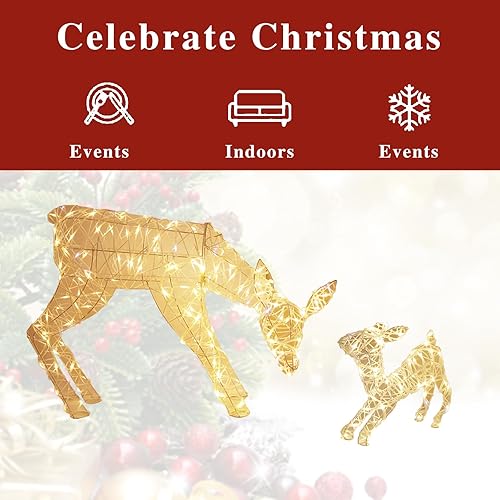 Miniatura 4 de MWYYYJ 225 luces LED inflables de Navidad de Papá Noel, decoraciones al aire libre, reno de Navidad, decoración de jardín, decoración en L, marco de