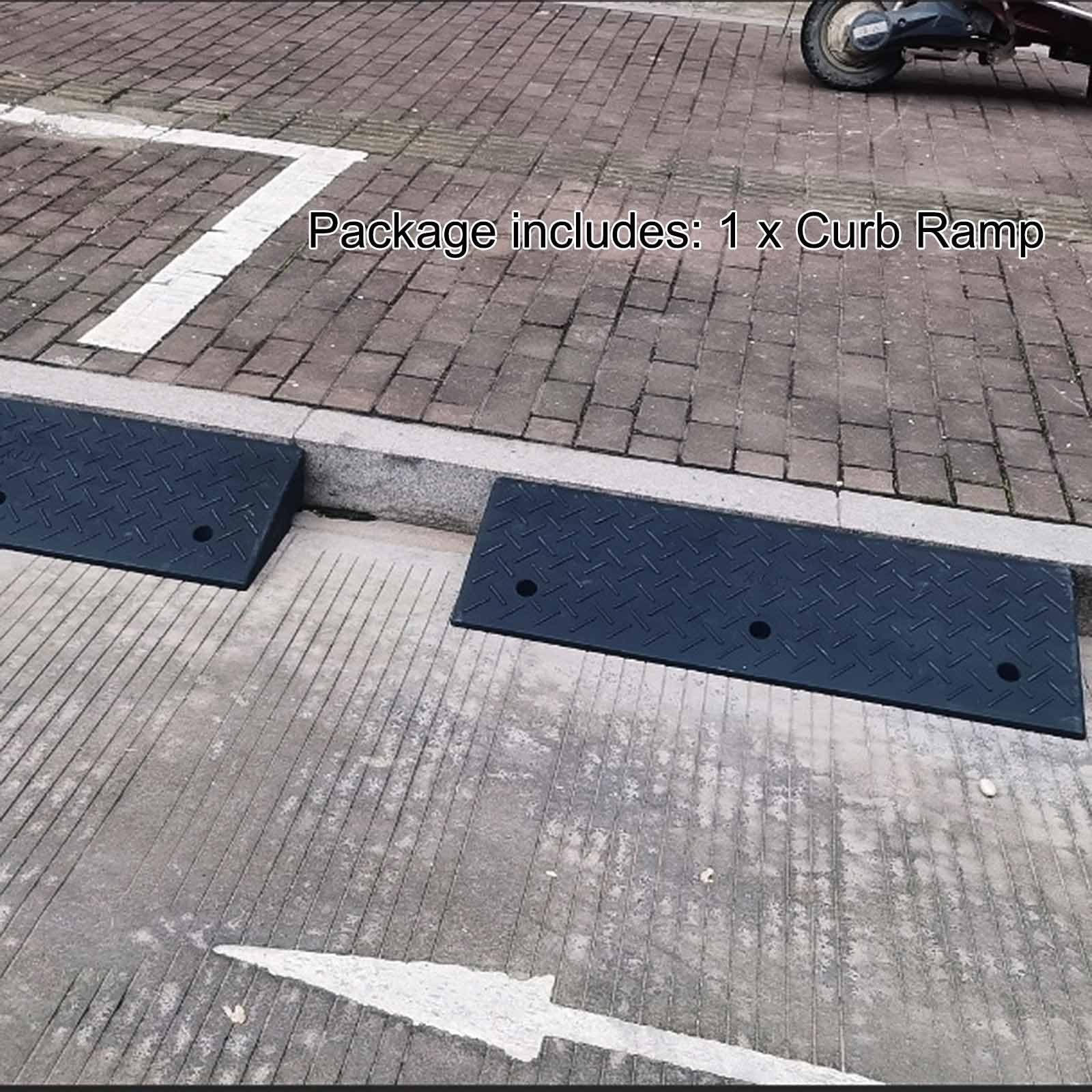 YAEGER Tragbare Bordsteinrampe Türschwellenrampe Gummi Zugangsrampen 4-10cm Hoch Schwellenrampe für Diverse Fahrzeuge und Rollstühle(8cm/3.1inch)