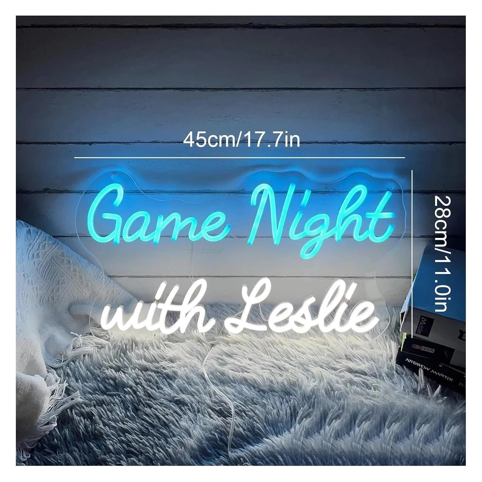 Lampada da notte con insegna al neon Leslie Gamepad luminoso come regalo per adolescenti