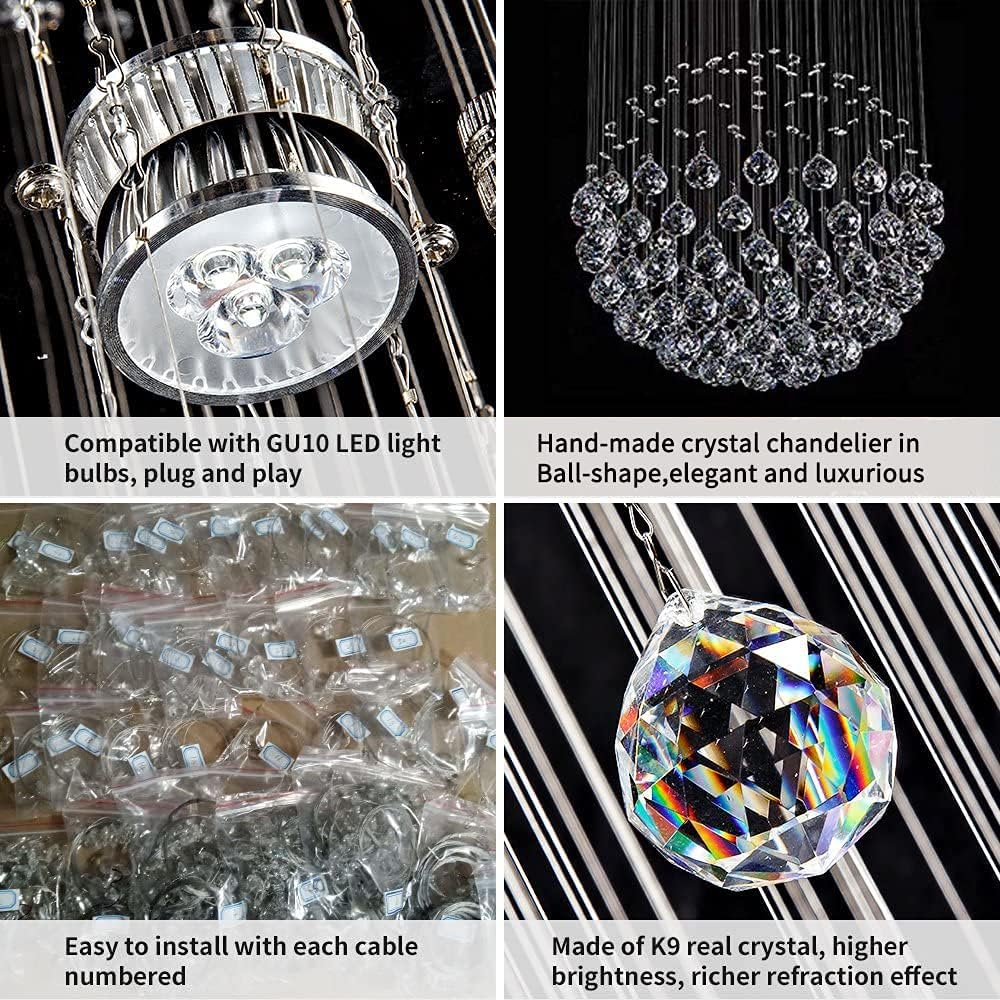 Hоt Dеаlѕ SEFINN FOUR Shape K9 Raindrop Ceiling Light Modern Crystal Chandelier, H32 X D18, Single Ball