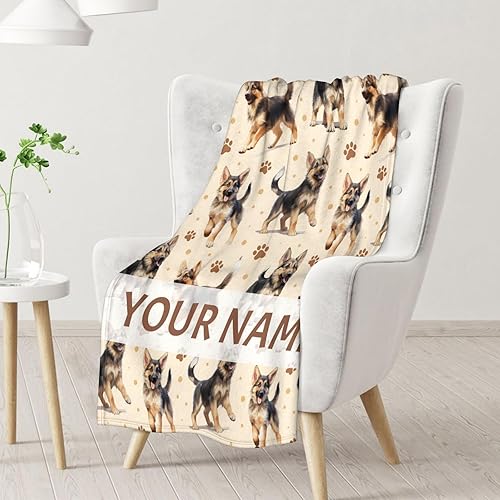 Miniatura 2 de Manta personalizada de pastor alemán para bebé, 40 x 50 pulgadas, manta suave, mullida y acogedora, bonita manta naranja para sofá, sala de estar y