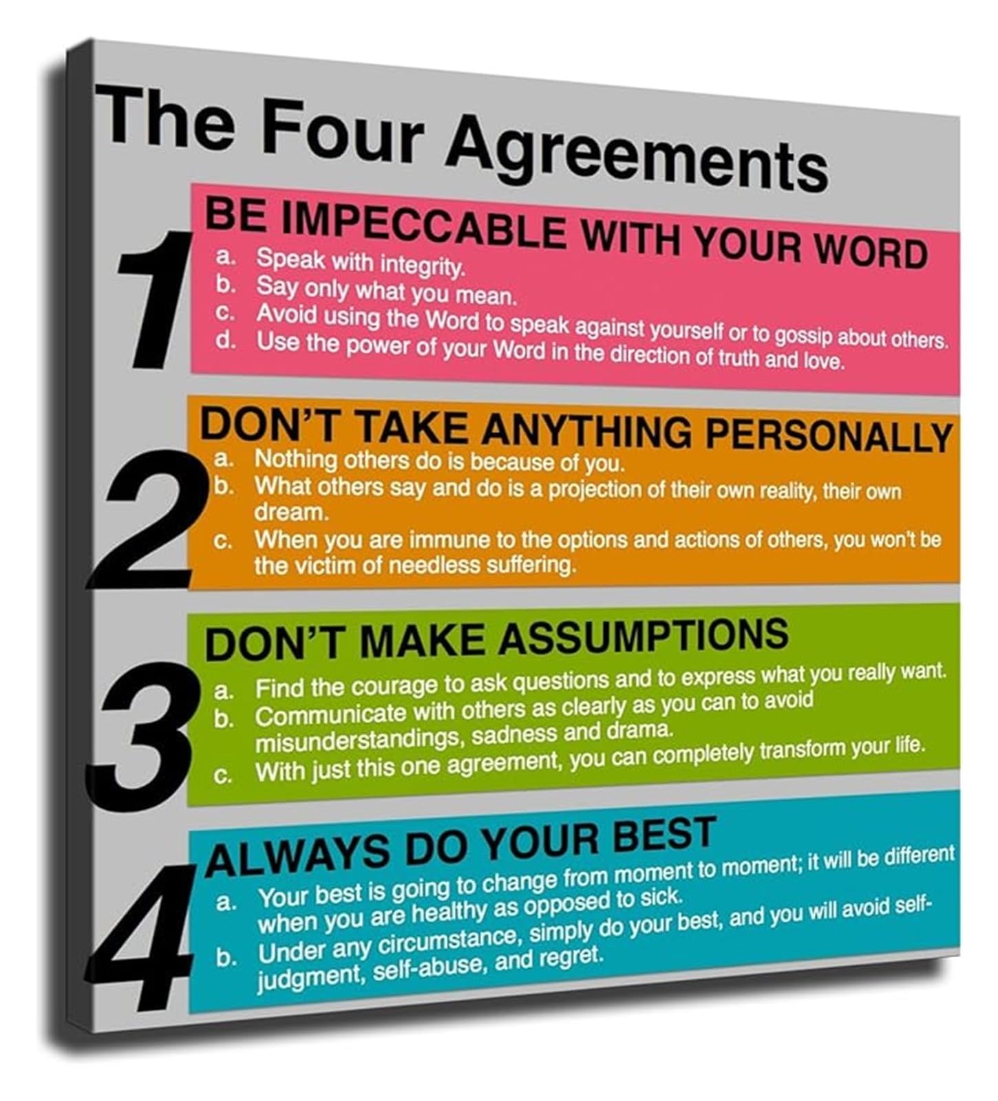 Uycuodluy Unframed Affirmations Poster Motivational Wall-Art Inspirational Quotes Personal Growth Canvas Print For Home Office Gym Bedroom Study Decor