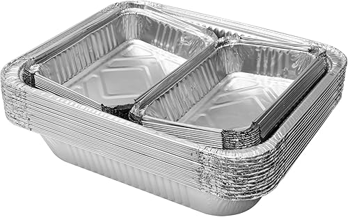 Othmro Paquete de 30 sartenes desechables de 9 x 13 pulgadas, bandejas grandes de aluminio de 1 libra, utensilios de cocina, ideales para picnic,