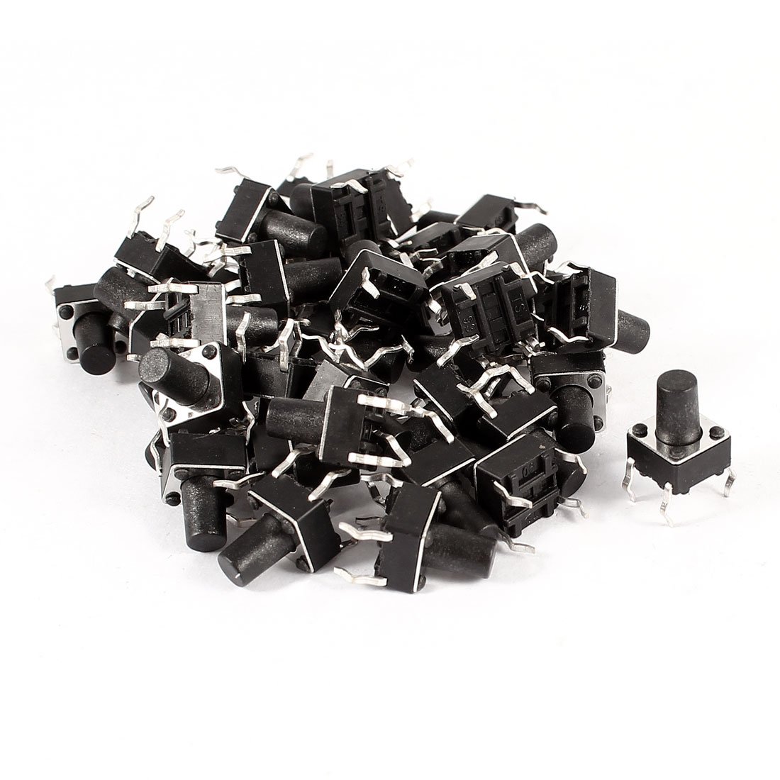 Sourcing Map Black/Silver Sourcingmap 40 Pcs 6X6x8.5mm Pcb Tactile Tact Push Button Micro Momentary Switch