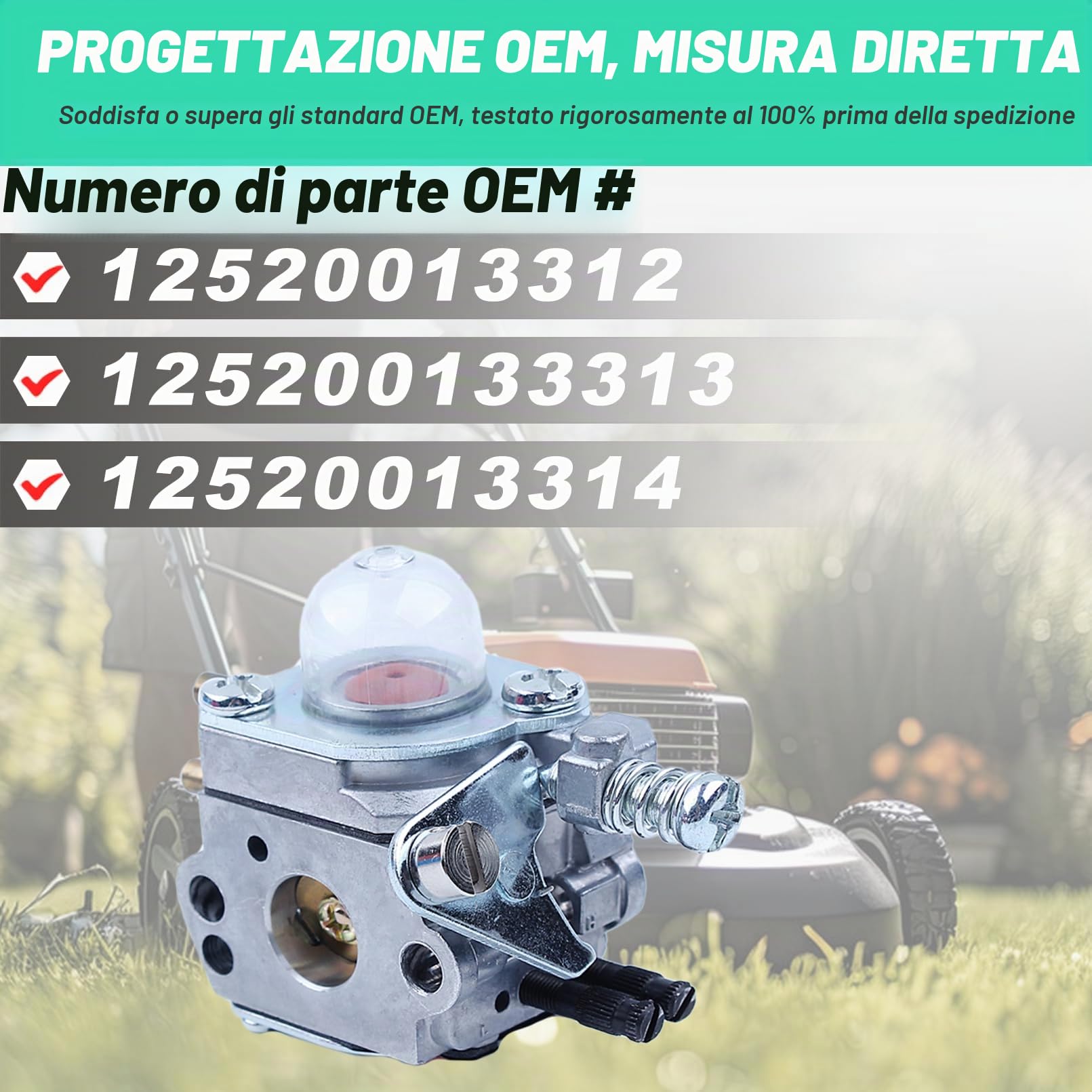 Adefol Kit filtro aria carburatore per Echo SRM2015 SRM2305 SRM2455 ZAMA C1U-K53 C1U-K52 AT203A tosaerba, filtro aria carburatore con filtro carburante, ricambio 12520013312