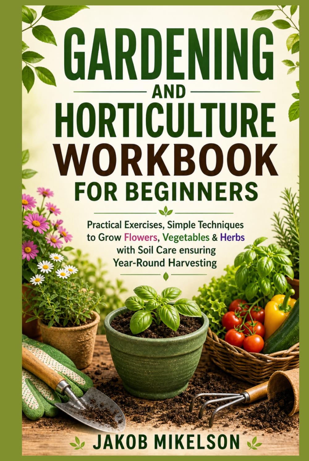 GARDENING AND HORTICULTURE WORKBOOK FOR BEGINNERS: Practical Exercises, Simple Techniques to Grow Flowers, Vegetables & Herbs with Soil Care ensuring Year-Round Harvesting