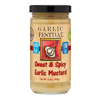Garlic Festival Foods Sweet and Spicy Garlic Mustard 6.5 oz. 184g