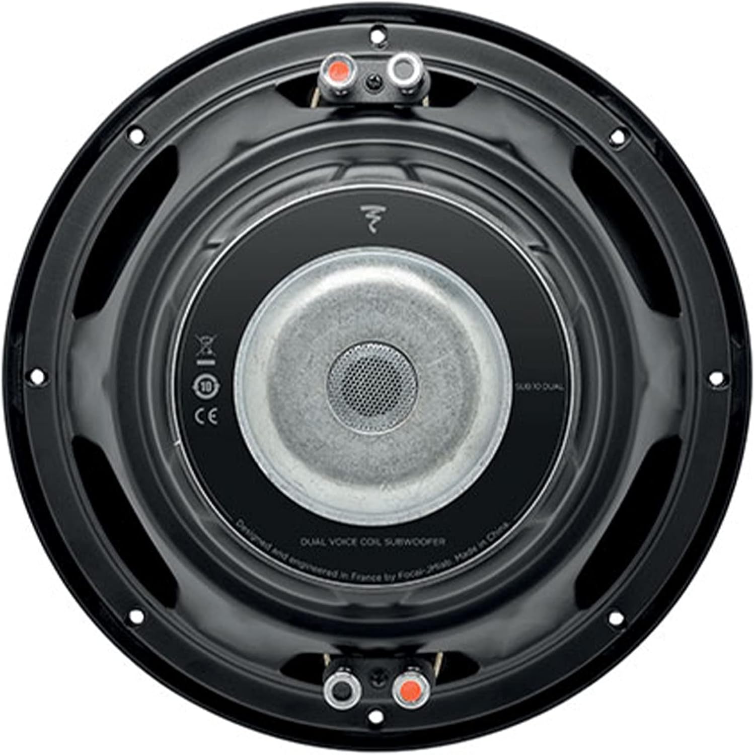 Rear view of Focal SUB10DUAL subwoofer showing magnet