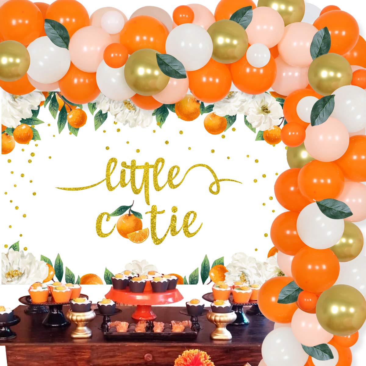 Buy Little Cutie Baby Shower Decorations Orange Balloon Garland A