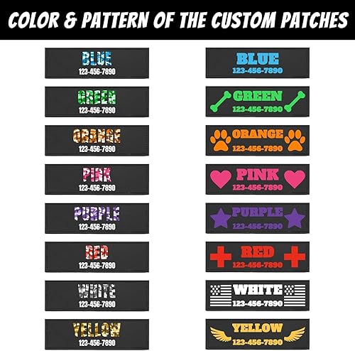 Miniatura 5 de Collar táctico para perro con parche personalizable con nombre y texto, collar personalizado de nailon con hebilla de metal duradera para perros