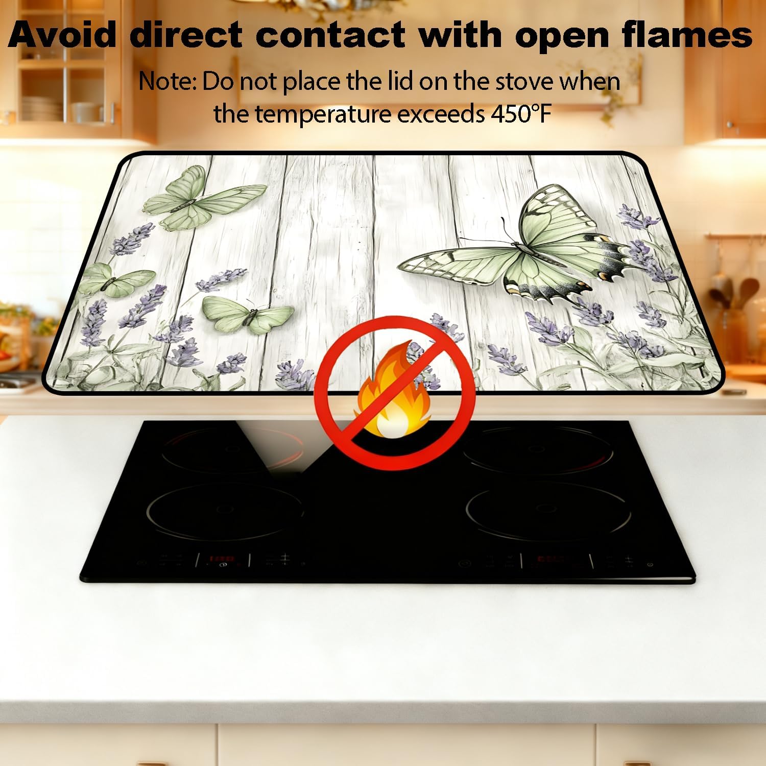 Stove Top Cover for Electric Stove 28" x 20", Heat Resistant Cooktop Cover with Anti-Slip Backing, Scratch Resistant Multi-Purpose Stove Cover, Expands Kitchen Countertop Space