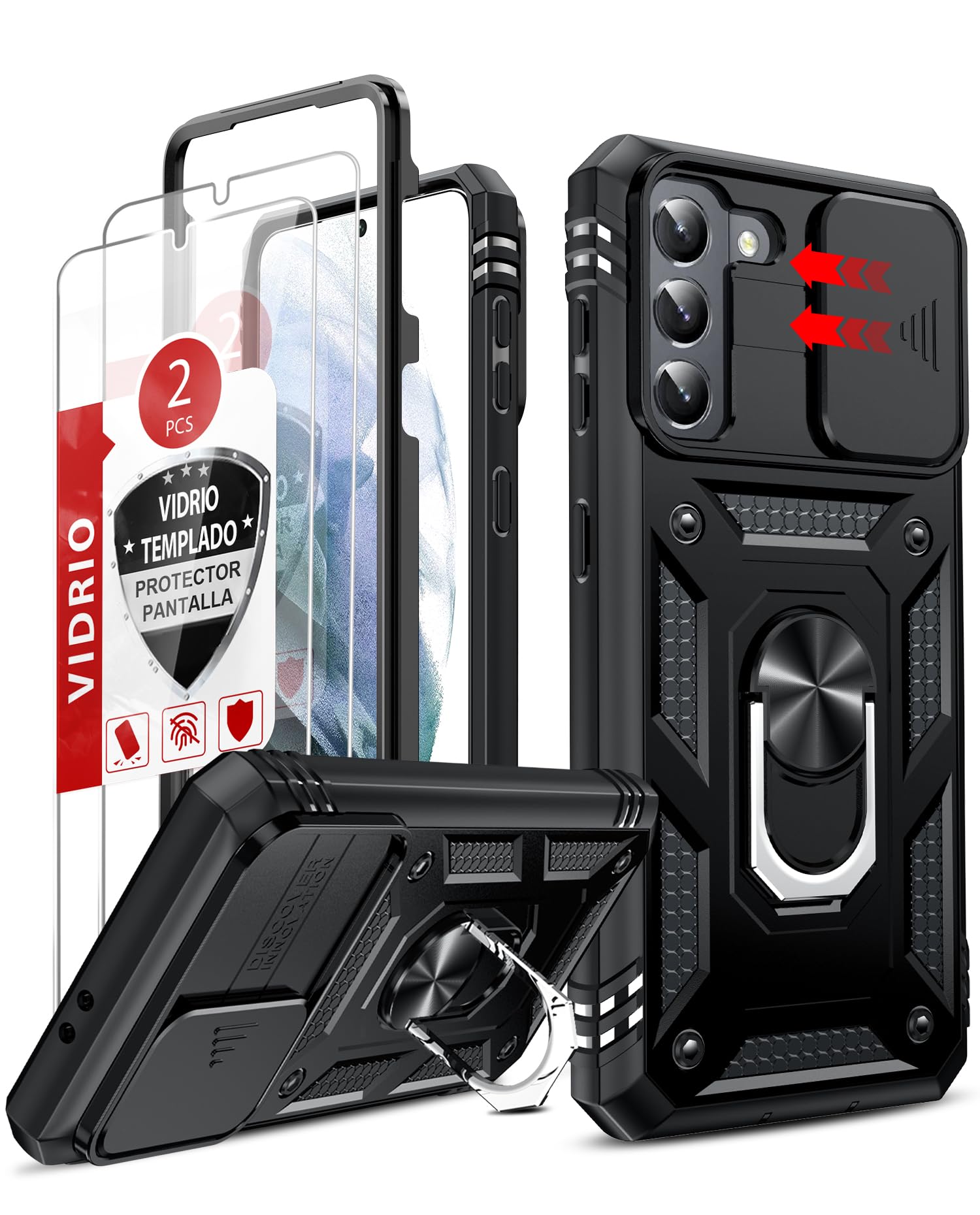 Photo 1 of LeYi Galaxy S21 Case with Screen Protector - Black