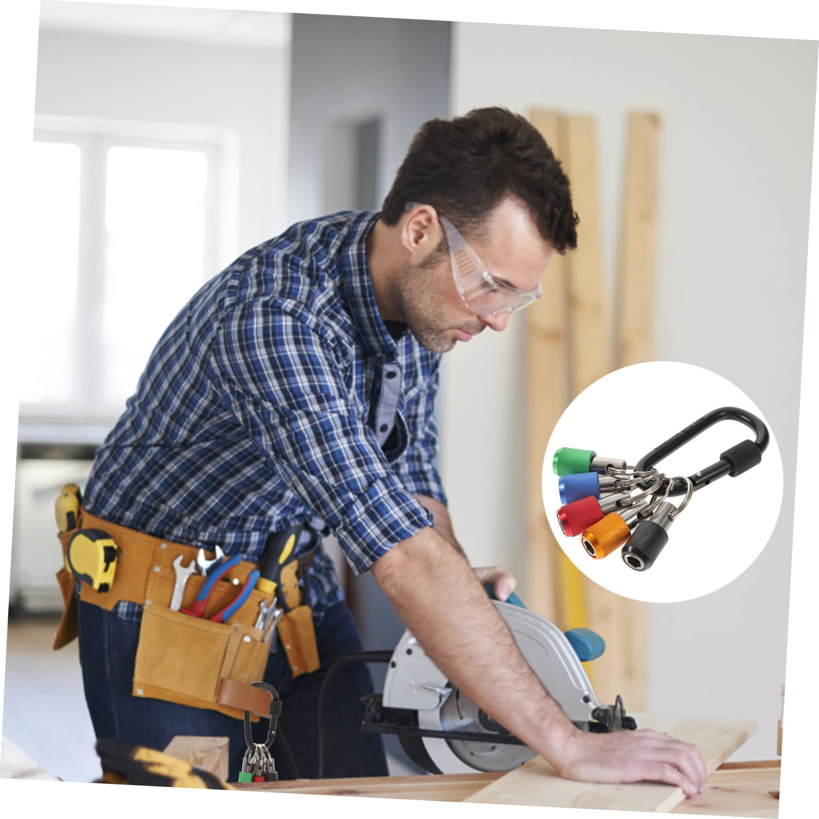 UKCOCO 3sets Porta Punte Per Avvitatore Con Portachiavi Supporto Estensibile Per Inserti Strumento Utile Per Riparazioni e Fai Da Te Design Compatto e Portatile Per Regali Padre e