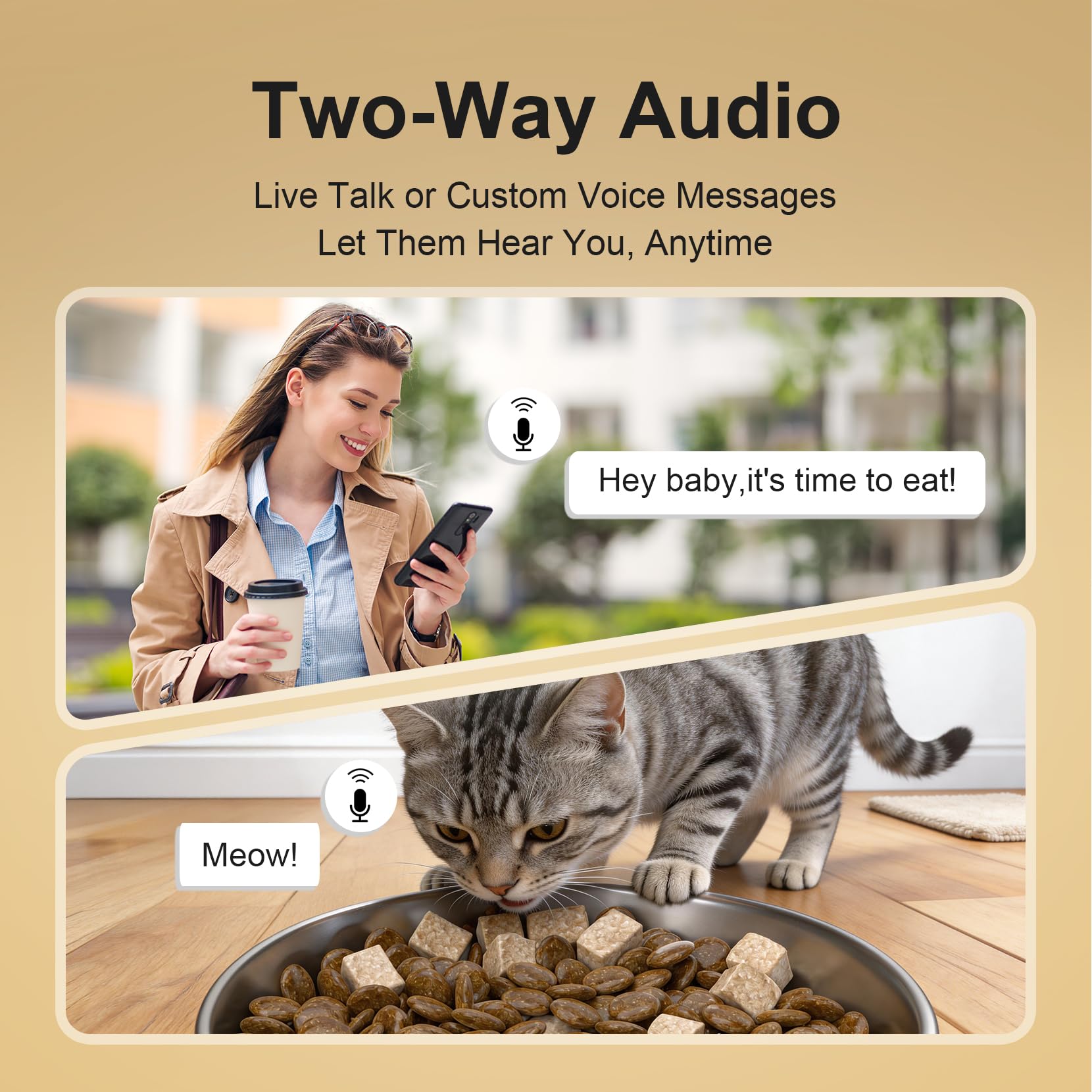 Automatic Cat Feeder with 2K Camera, 5G WiFi 6.5L Smart Pet Feeder for Cat & Small Dog, Automatic Dog Feeder with Night Vision, 2-Way Audio, Motion Detection, Feeding Schedule & App Control — view 5