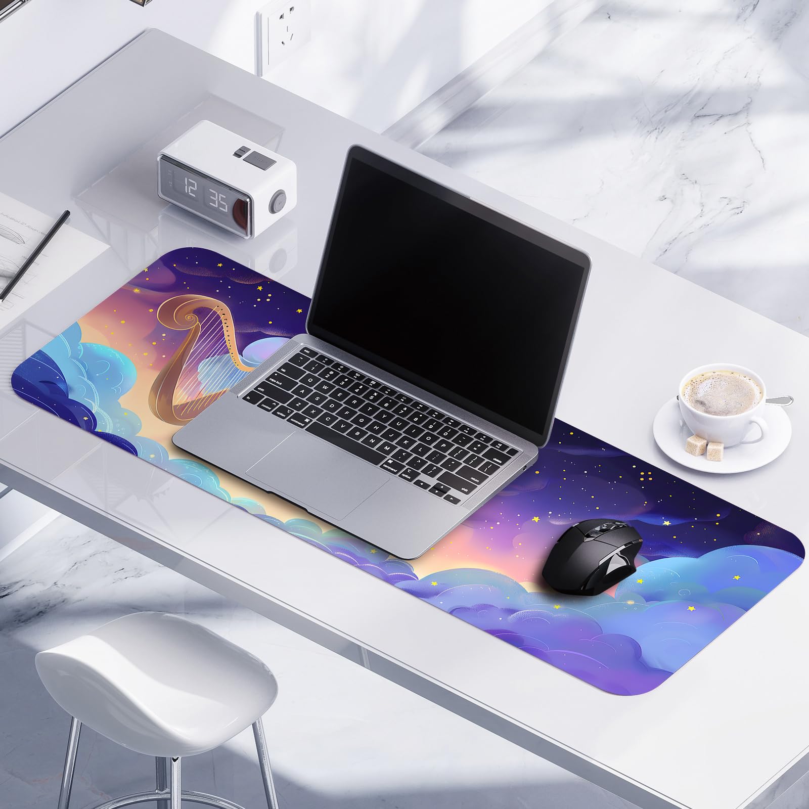 WISHTIME Extended Mouse Pad Locking Rubber Desk Mat Gaming Office Mouse Pad Gift Stitching Colourful Lines 800 mm x 300 mm x 3 mm (B0D2HDNSJB) Amazon Price History, Amazon Price Tracker