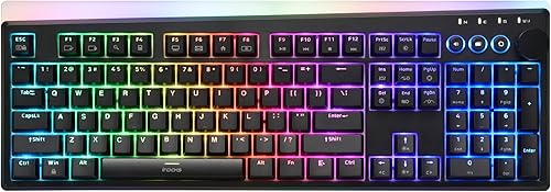 iRocks K71R Teclado mecánico inalámbrico RGB para juegos, interruptores marrones, PBT 107 teclas NKRO, retroiluminación RGB, teclado profesional