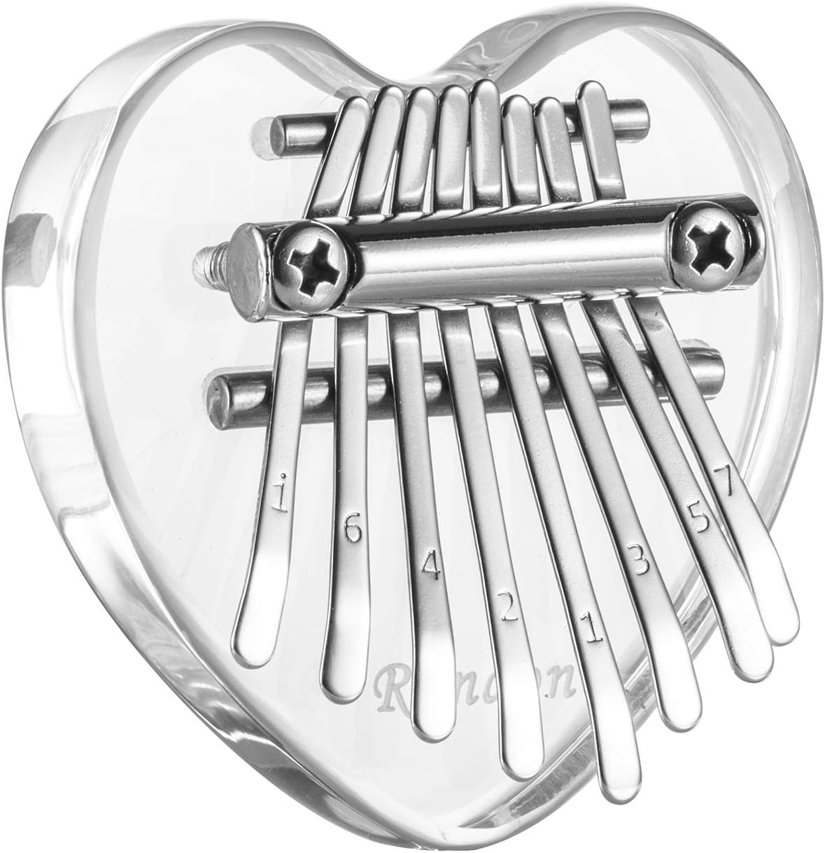 Randon Mini Kalimba Crystal Mbira Thumb Piano 8 Keys with Case and Tune Hammer Best Gift for Kids Adults and Beginners in Birthday Christmas and Other Occasions(Love-8)
