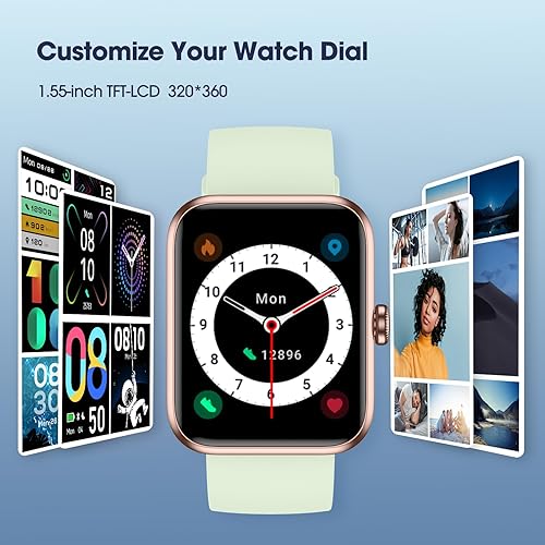 Miniatura 6 de Reloj inteligente, reloj inteligente con pantalla táctil completa de 1.614 in, monitor de frecuencia cardíaca, SpO2 y seguimiento del sueño, reloj