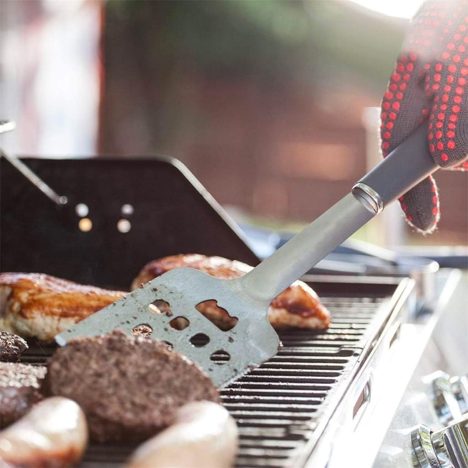Avilia Set 3 Accessori da Barbecue in Acciaio Inox - Set Composto da Paletta, Forchetta e Pennello per Grigliare Ottimo per Organizzare Grigliare e Feste in Giardino - Ideale Anche Come Idea Regalo