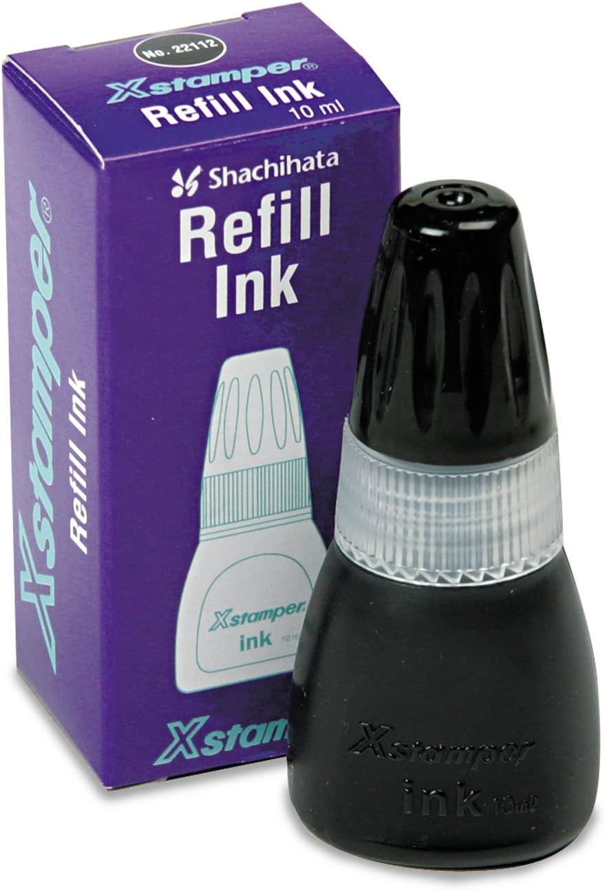 22112 Refill Ink for Xstamper Stamps, 10ml-Bottle, Black