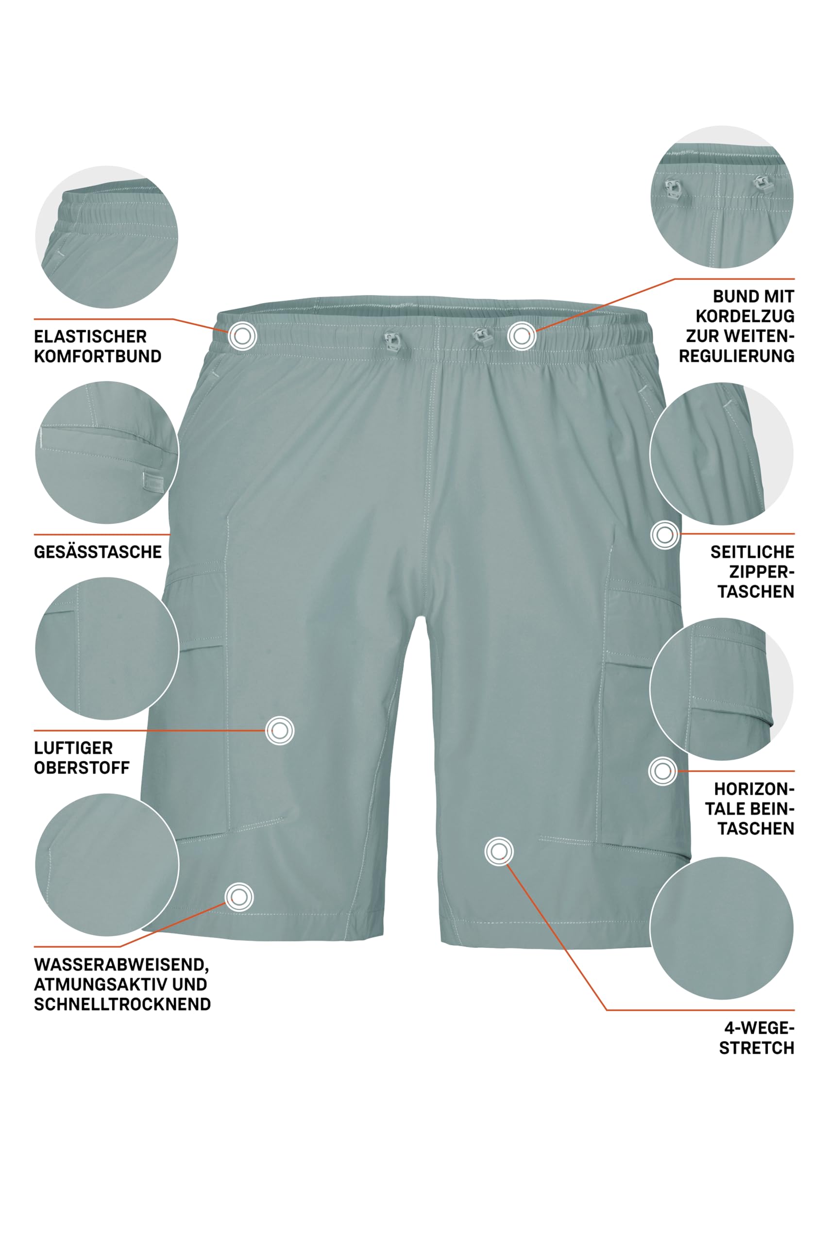 Killtec Herren Funktionsshorts mit Seitentaschen/Sporthose Kurz Schnelltrocknend Kos 184 Mn Shrts