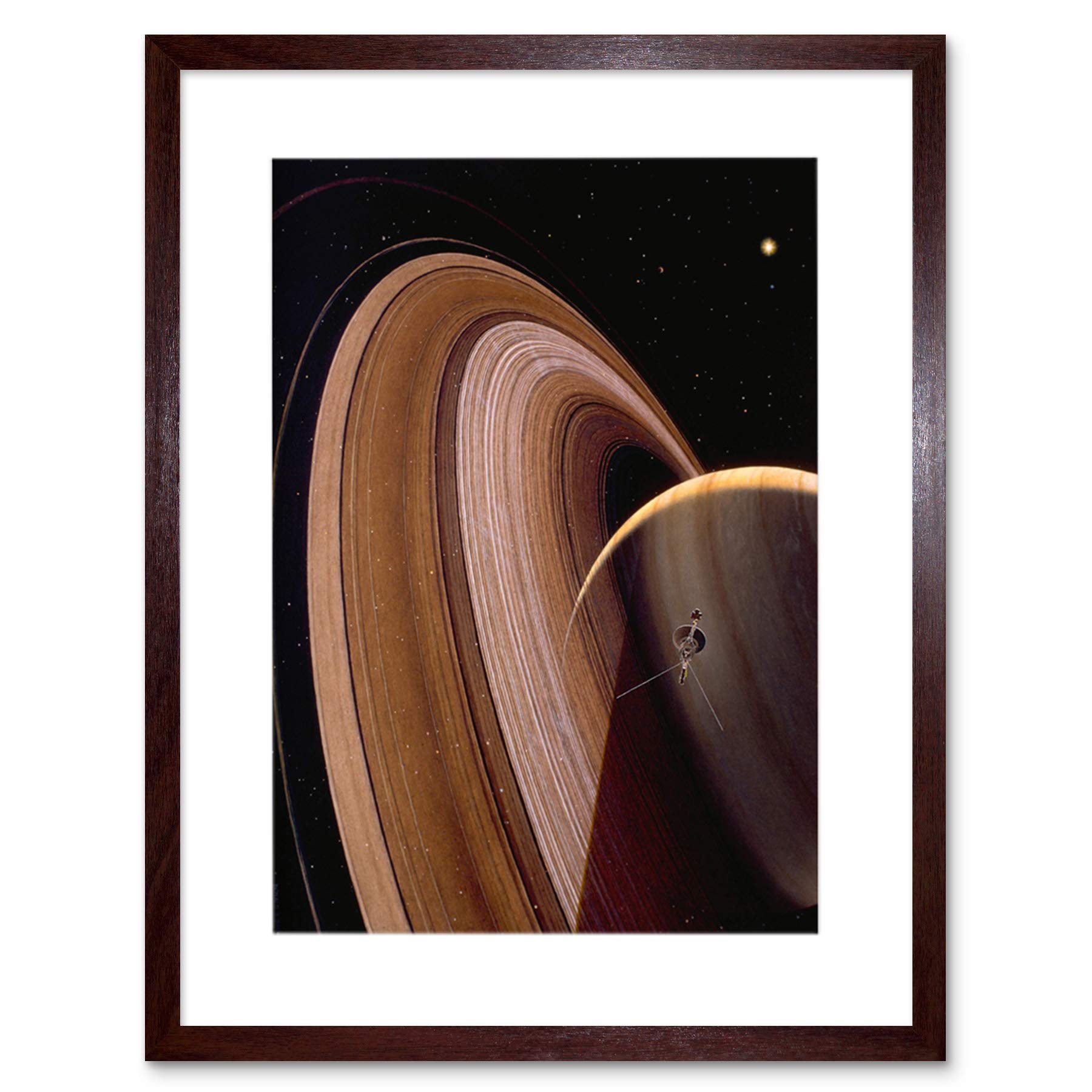 Wee Blue Coo Space Impression Voyager Saturn Ring Planet Framed Wall Art Print