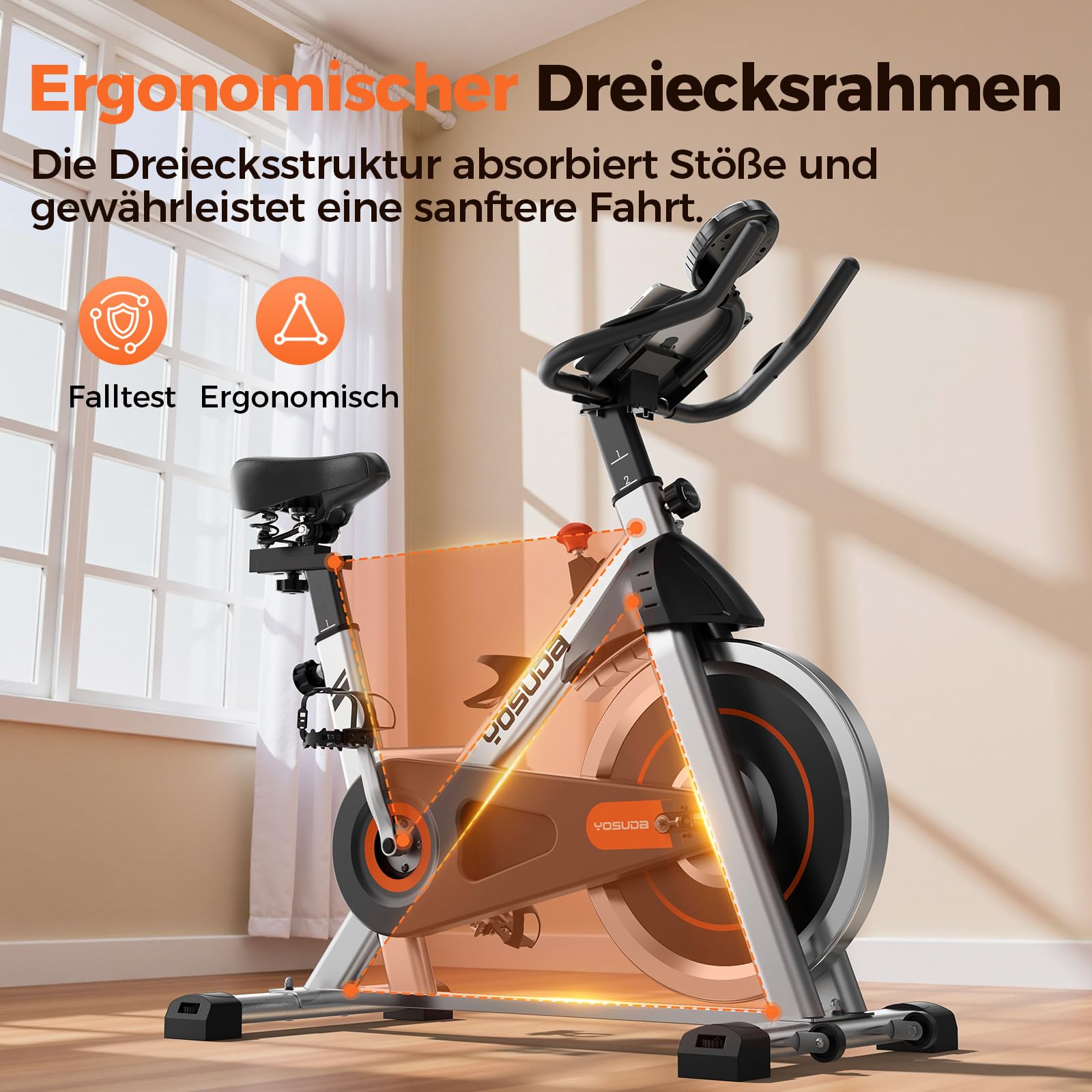 【Aktualisiert】Heimtrainer Fahrrad, YOSUDA Indoor Cycling Bike mit Magnetwiderstand & APP, Leises Ergometer mit LCD-Monitor & Tablet-Halter, Spining Bike für Kardiotraining zu Hause, Höhenverstellbar