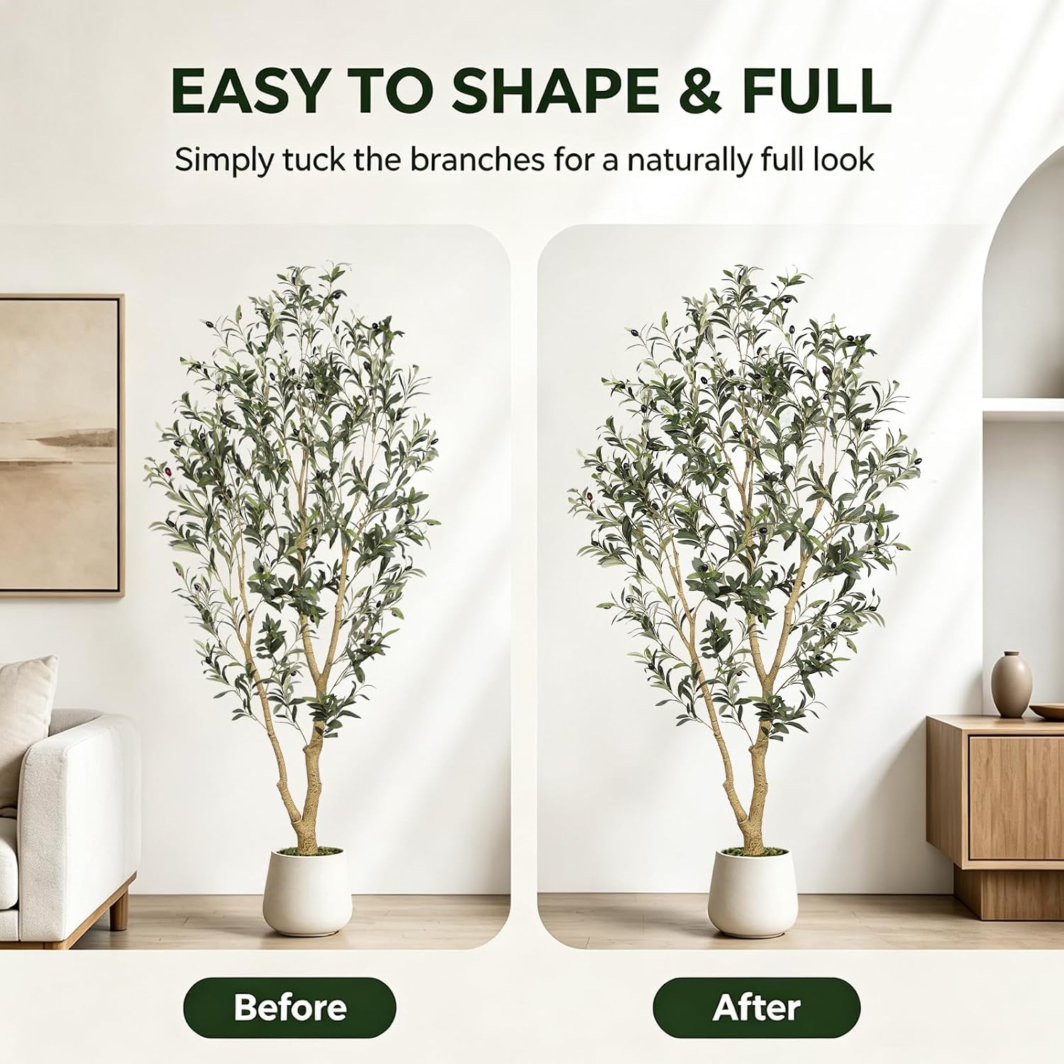 6FT Artificial Olive Tree Indoor with Elegant White Planter
