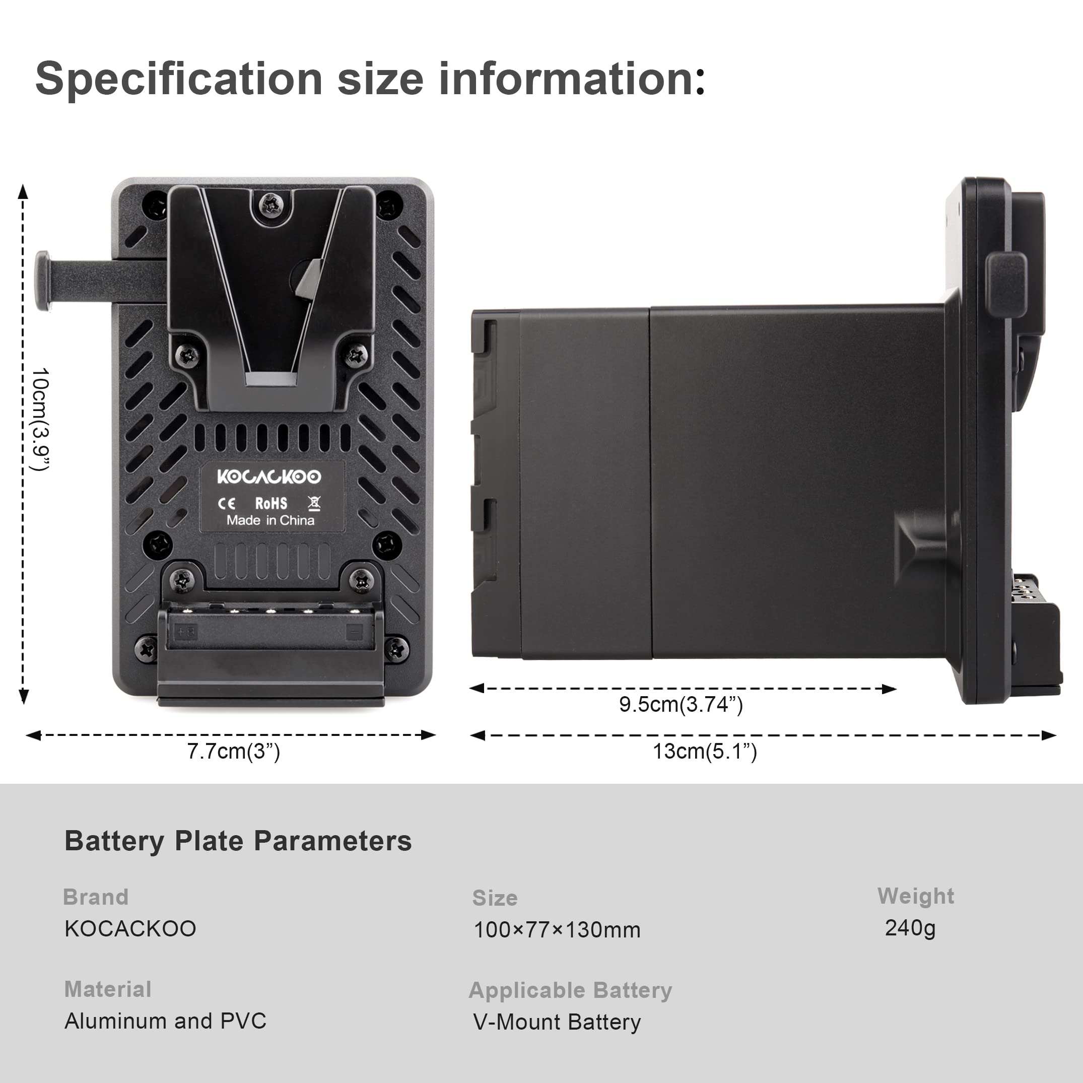 Amazon.com : KOCACKOO V-Mount Battery to BP-U90 Battery Conversion