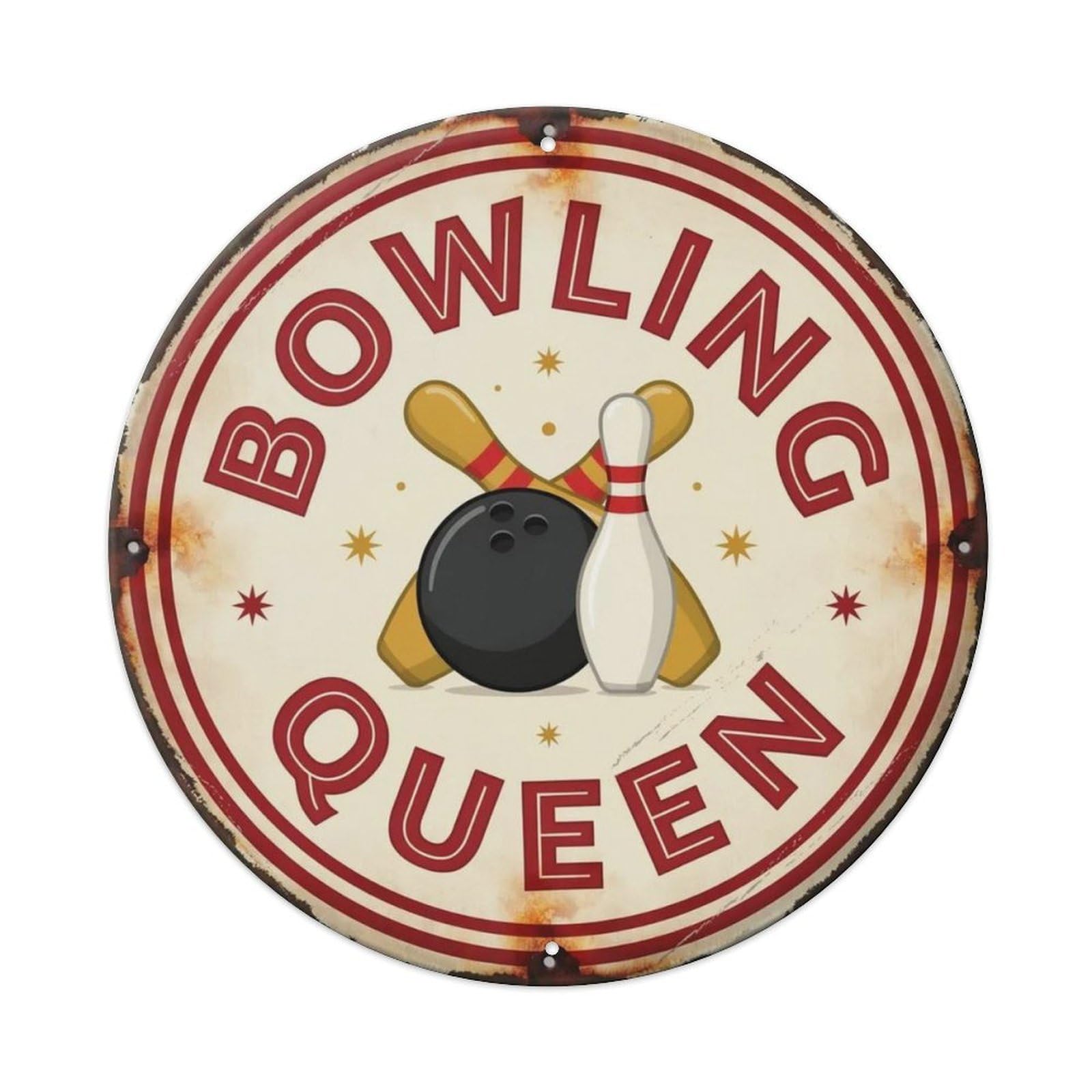 Bowling Queen Metal Tin Sign Plaque