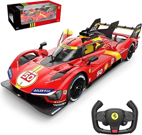 Voltz Toys Coche RC Le Mans a escala 114 con licencia Ferrari 499P a control remoto modelo de auto de juguete para niños y adultos con puertas