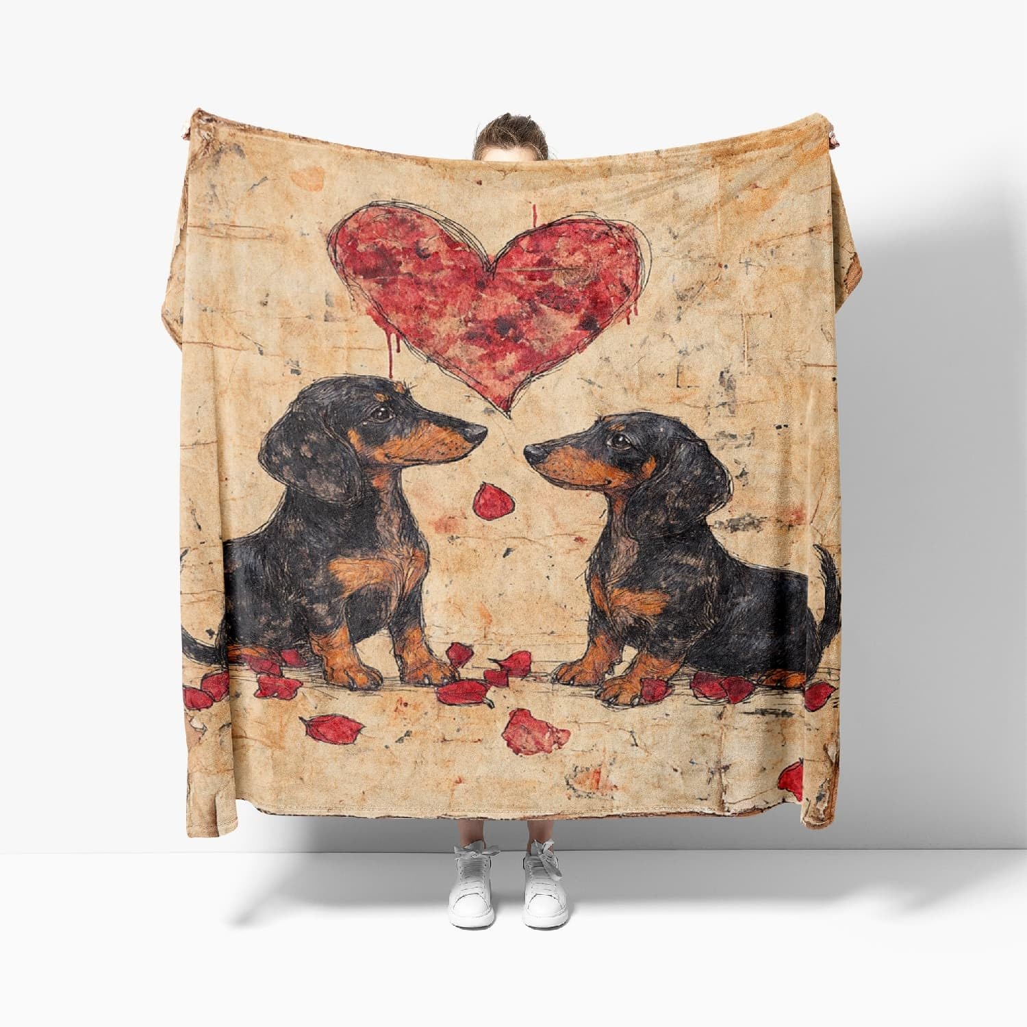 Couverture cadeau enfant teckel plaid polaire doux et chaud