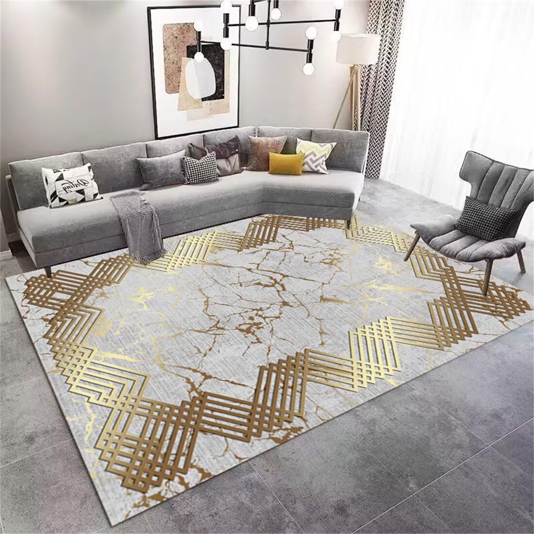 Tapis d'entrée lavable anti-saleté tapis extérieur marbre 50x70