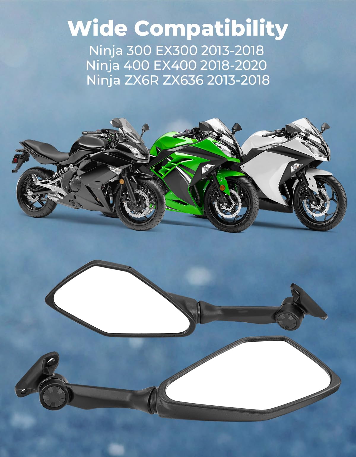 Amazon | KEMIMOTO ニンジャ300ミラー Ninja 400 250 500 ZX6R EX300