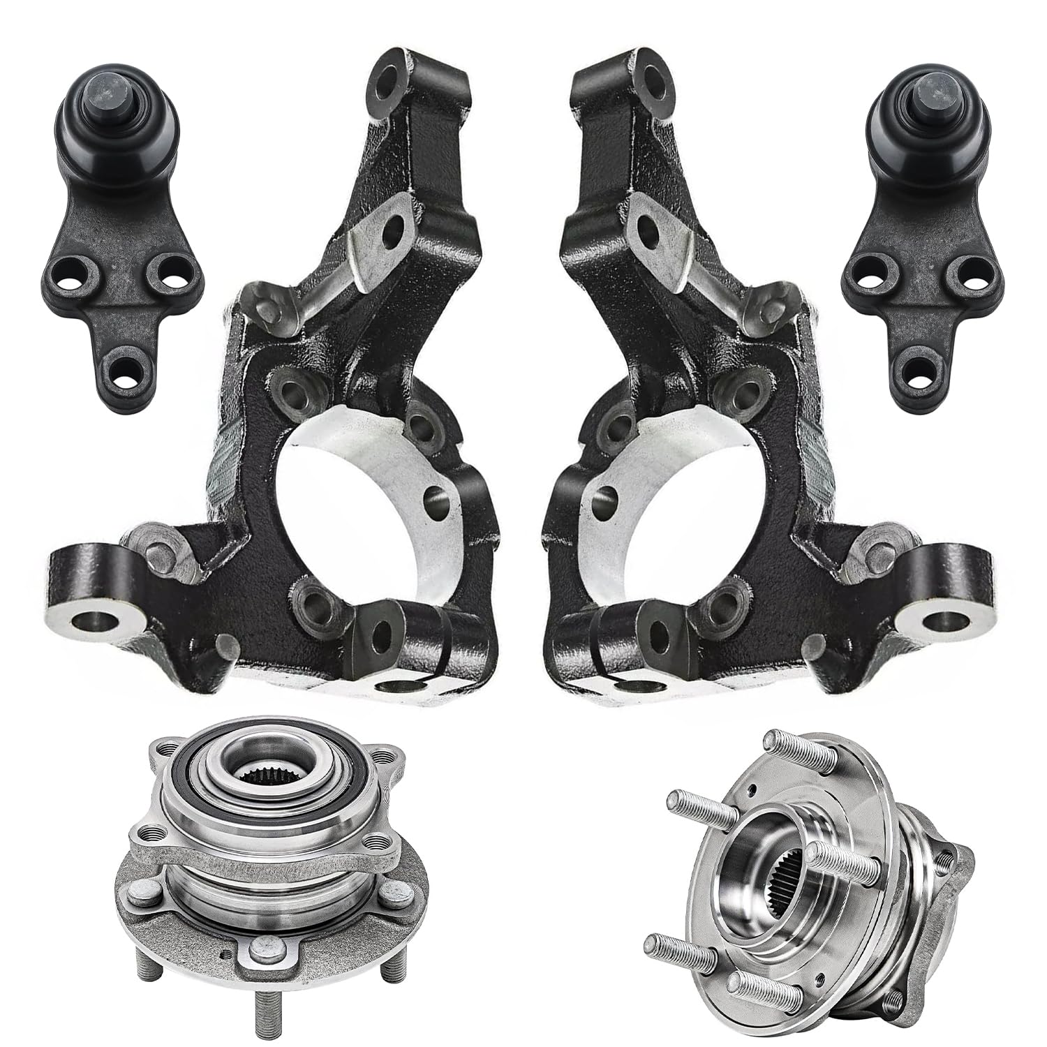 Detroit Axle - 6pc Front Loaded Knuckles Kit for 2007-2012