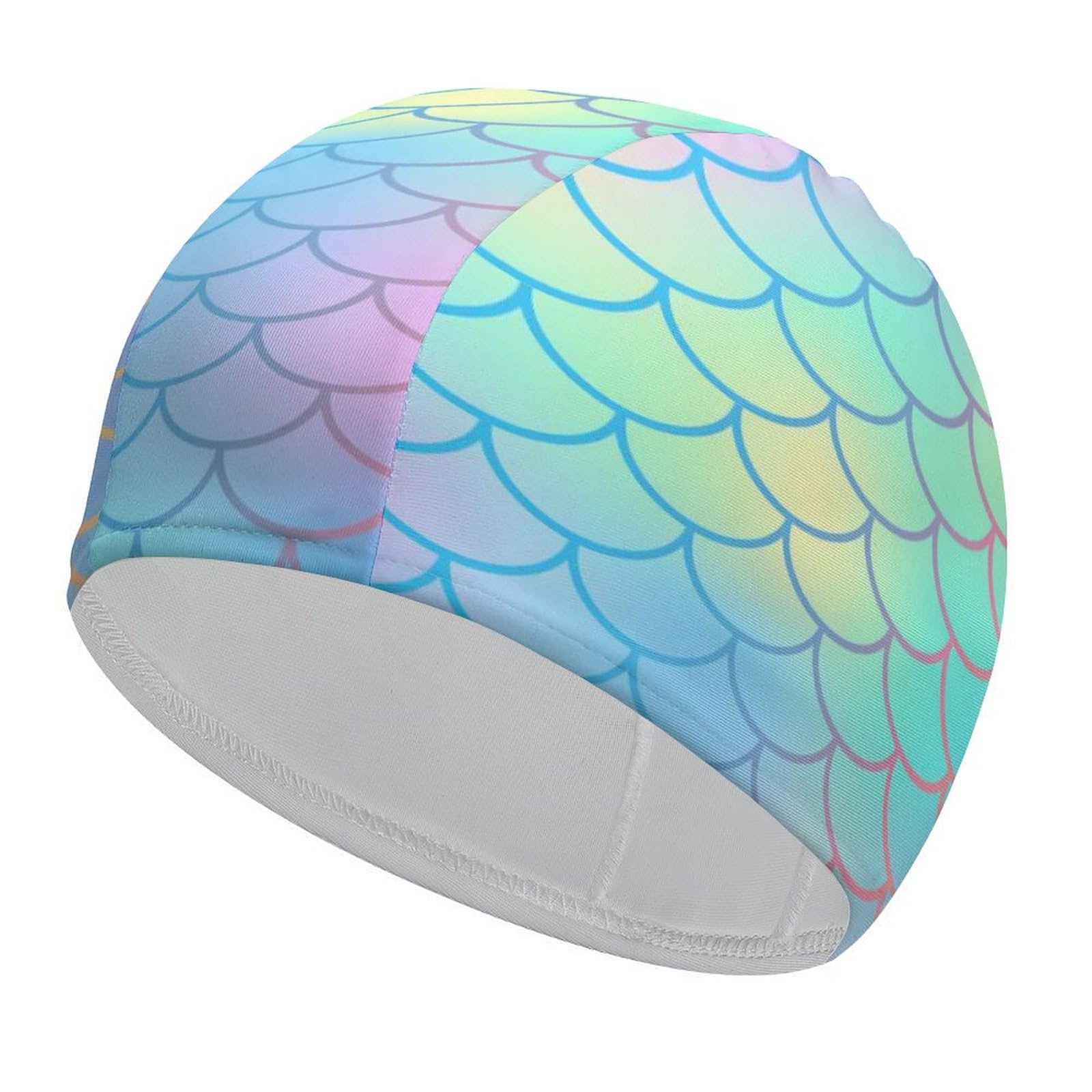 Women Swimming Caps Lady Girls Bathing Cap Long Short Hair Ear Protection Spandex Cap Beautiful Mermaid Fish Scale Swimmers Caps Turban Hats