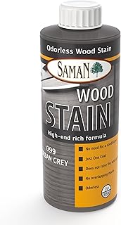 SamaN Interior Water Based Wood Stain - Natural Stain for Furniture, Moldings, Wood Paneling, Cabinets (Urban Grey TEW-099-12, 12 oz)
