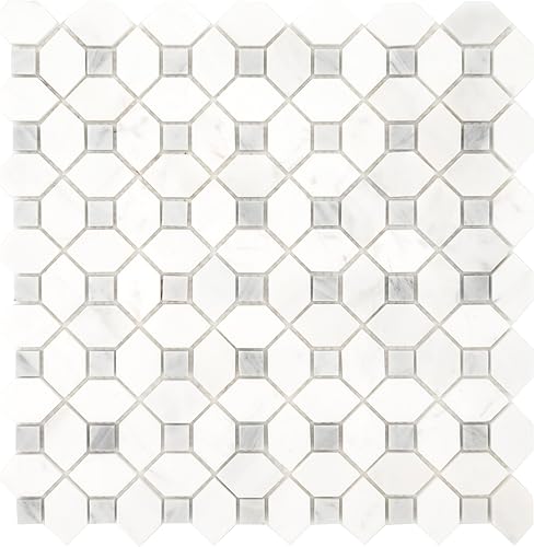 Miniatura 10 de MSI Medici patrón de mármol montado en malla mosaico pared baño, piso, cocina contra salpicaduras y azulejos de encimera