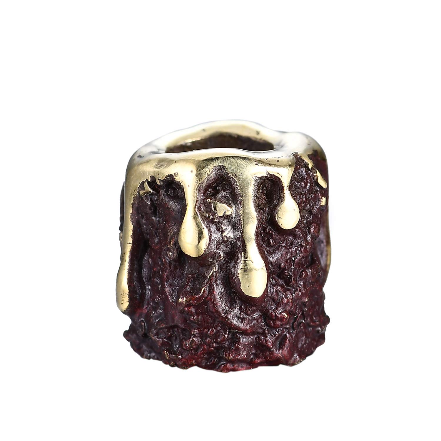 MetalfableChristmas Lava Beads Paracord Bead Hand-Casted , bronze Charms EDC Accessories for Pendant Buckle,Keychain Pendant,Knife Lanyard,Zipper Pull