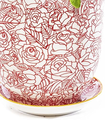 Miniatura 3 de CHIVE 'Liberte' - Macetas de cerámica para suculentas, 4.25 pulgadas, bonitas macetas de estilo rústico vintage para plantas de interior, hermosa