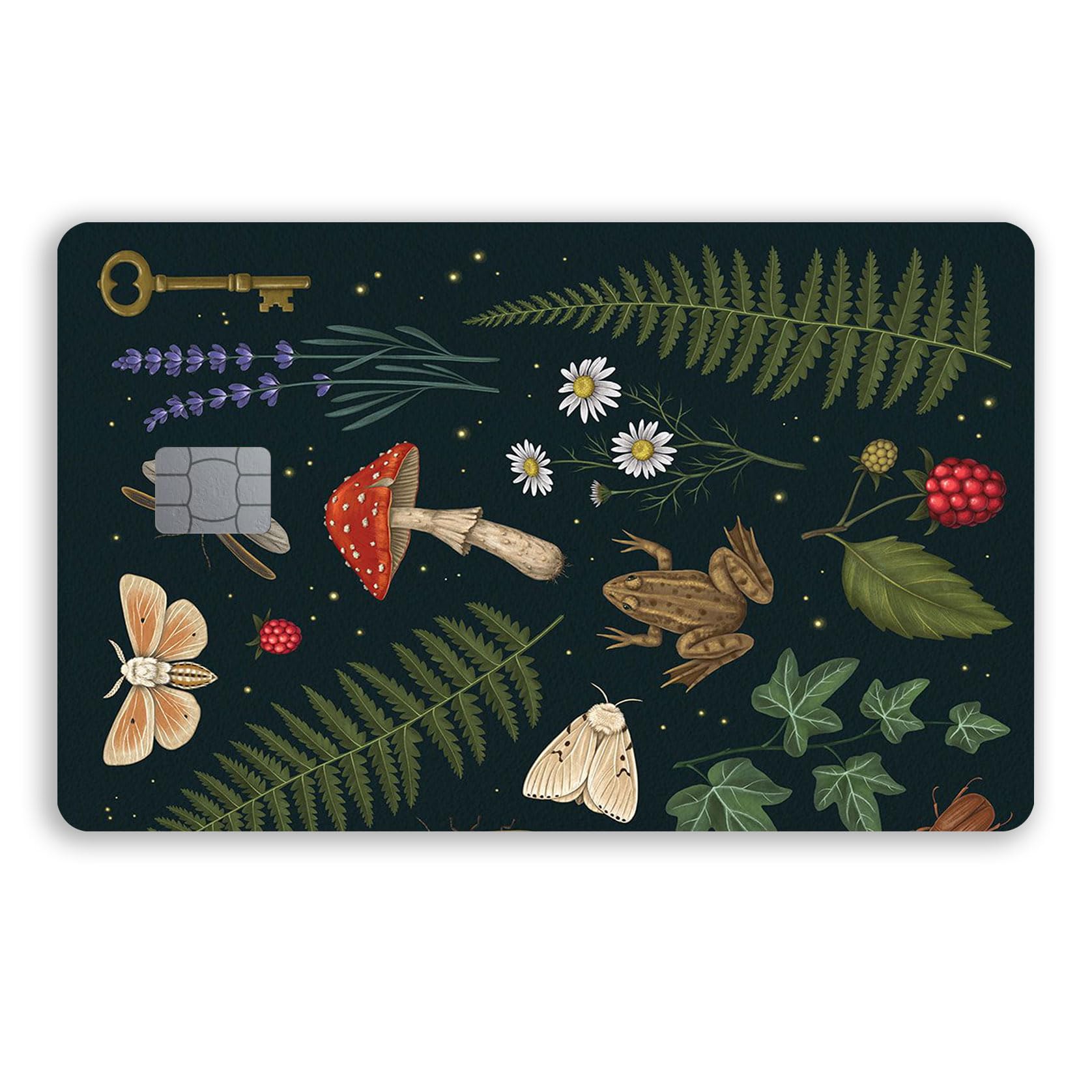 8Pcs/2Sets Ecosystems Small Chip Credit Card Stickers Slim Waterproof Anti-Wrinkling Removable Vinyl Decals Debit Card Skin Cover