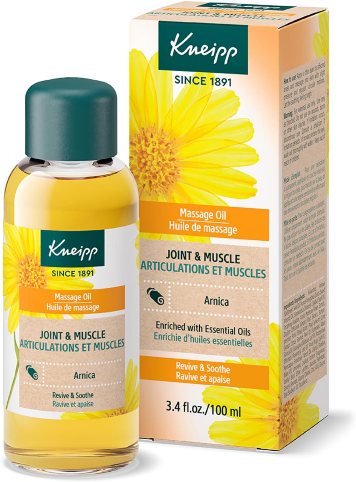 Kneipp Massage Oil, Arnica, Joint & Muscle, 3. 38 fl. oz.