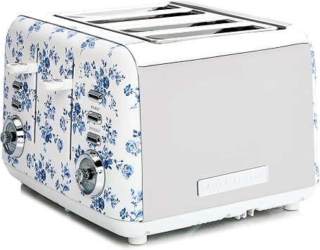 VQ Laura Ashley Stainless Steel 4 Slice Toaster China Rose