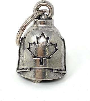 Canada Flag Motorcycle Biker Bell Accessory or Key Chain for Luck