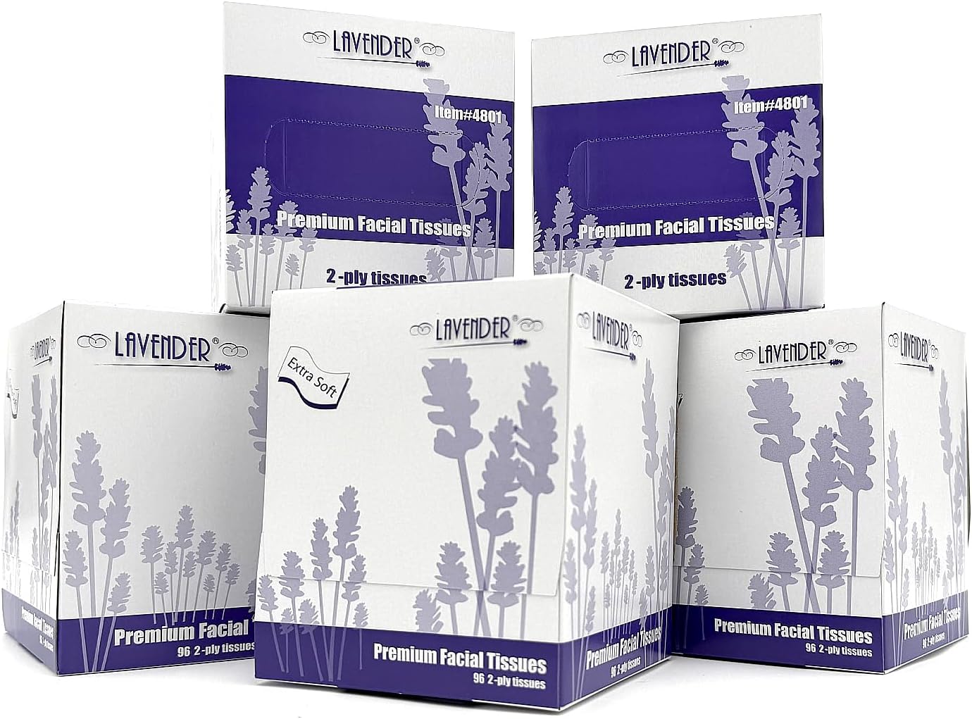 Premium Upright Facial Tissues, 30 Cube Boxes (96 Tissues Each) | 2-Ply, Extra Soft & Strong, Gentle for Everyday Use, Bulk Packaging