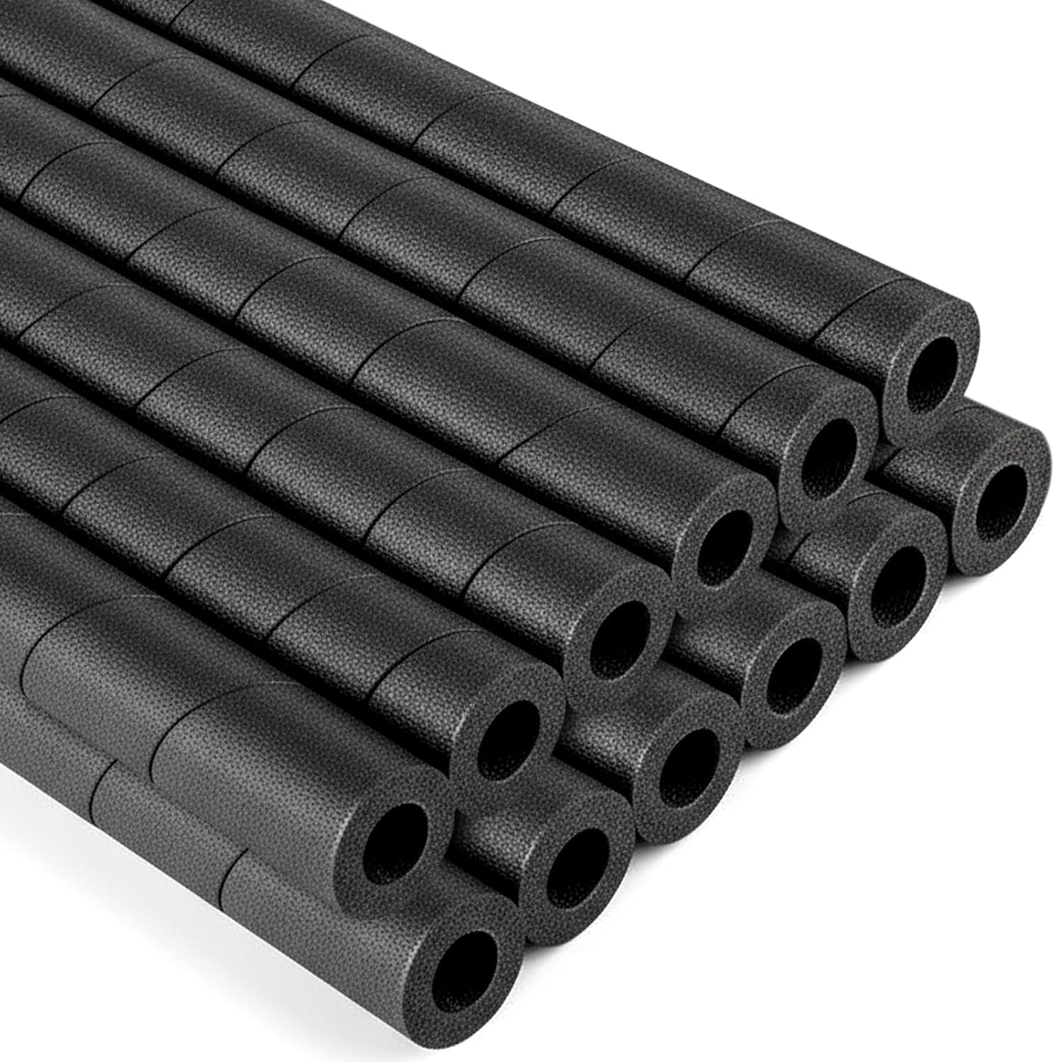 12-Pack Foam Pipe Insulation Tube, 0.79" ID x 15.7" L Black Pool Noodles Foam -Snake Wrap Foams Protection for Outdoor Indoor Swimming Pool Handle Water Pipe