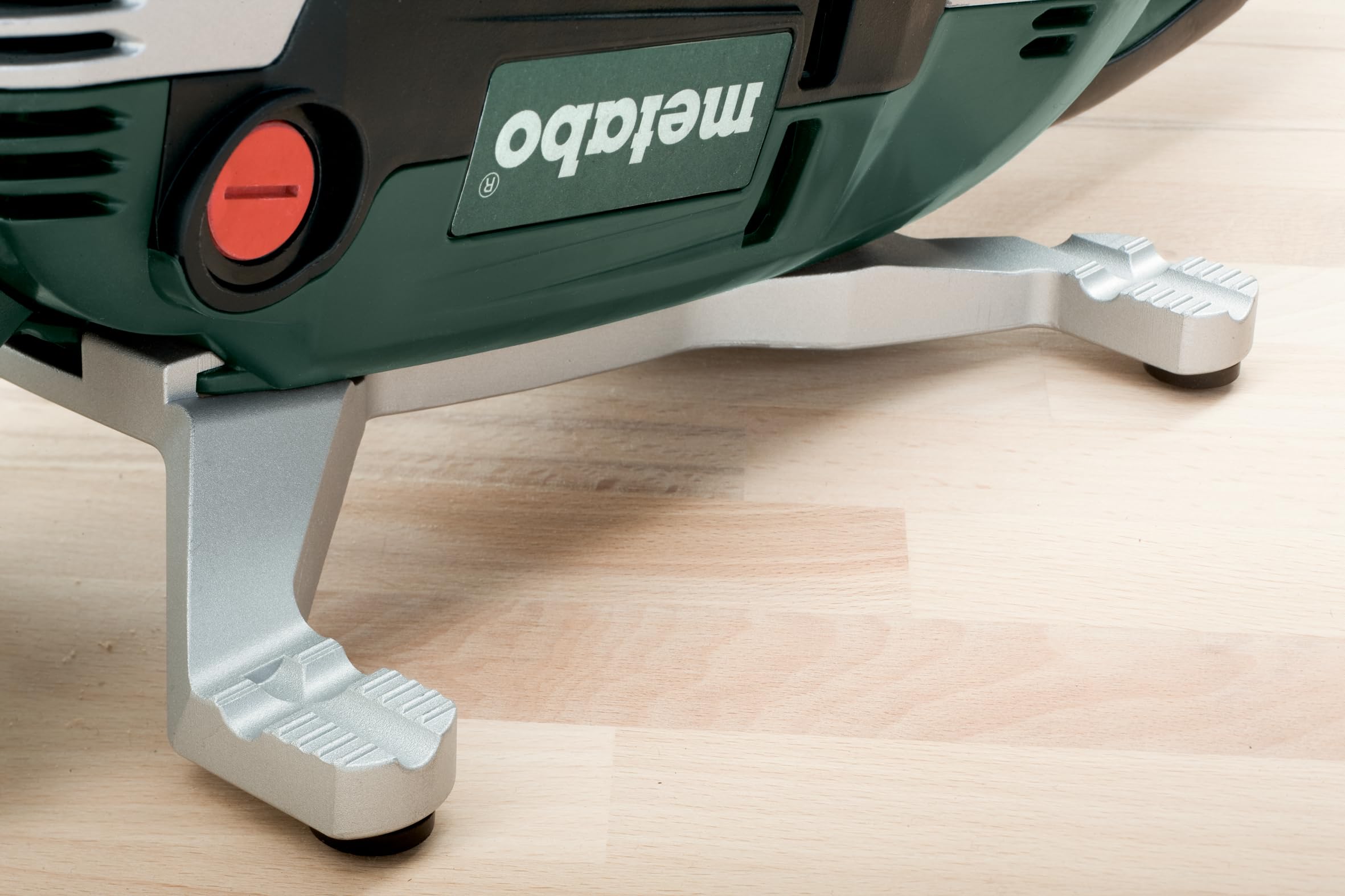 metabo BAE 75 Bandschleifer, Holzwerkzeug & Metall Schleifmaschine, 1010W | Elektrisches Holzschleifer Handgerät mit Schleifband, Staubsack und Maschinenständer für stationäres Schleifen, 4 m Kabel