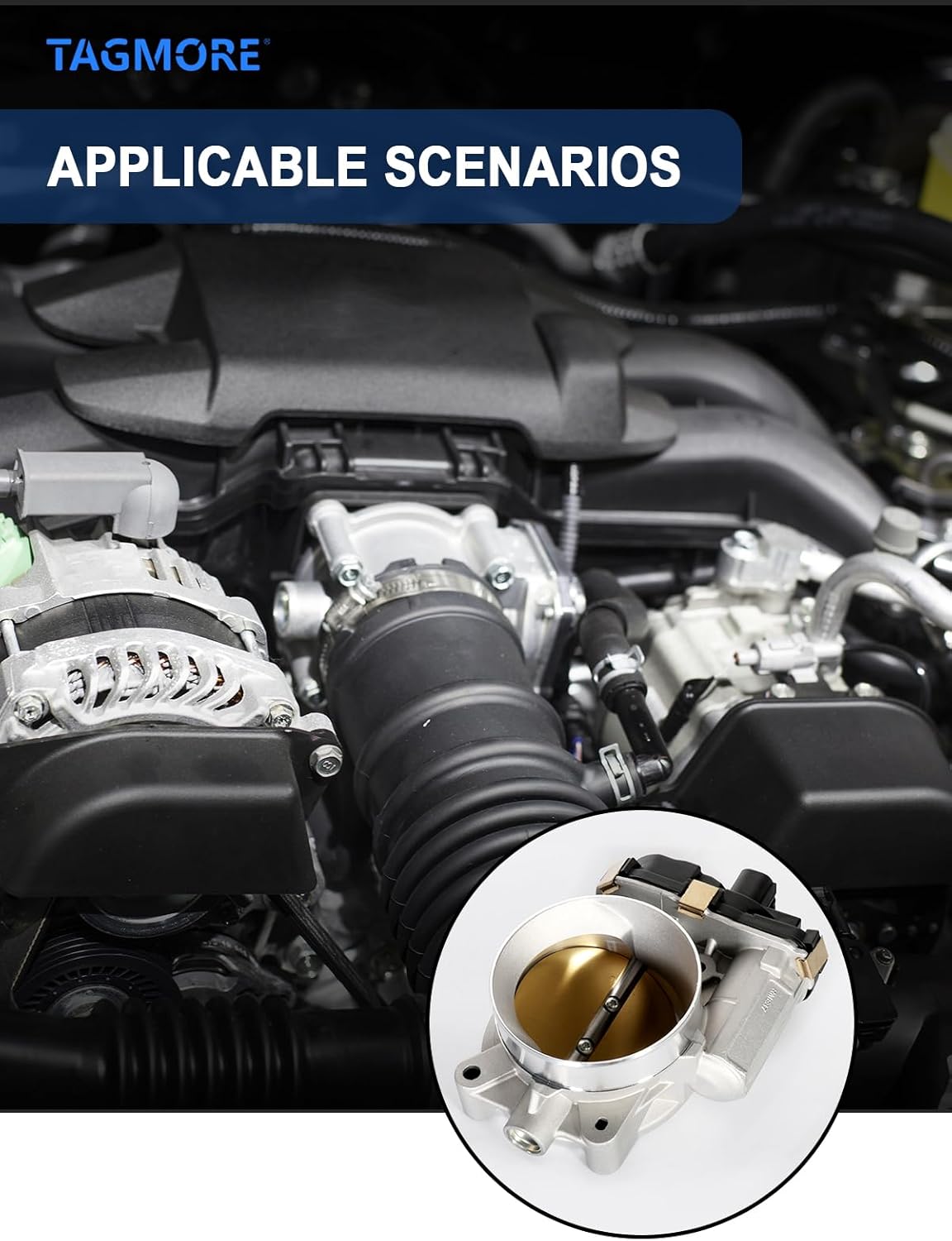 Electronic Throttle Body Assembly, Compatible with 2007-2008 Silverado1500, Suburban1500, Tahoe, Trailblazer, Sierra 1500, Yukon, Escalade, Replace OE: 12572658,12580760, 12679524