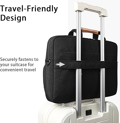 Miniatura 4 de DOMISO Funda multifuncional para laptop de 14 pulgadas, maletín de negocios, impermeable, bolsa de hombro para portátiles de 14 pulgadas,